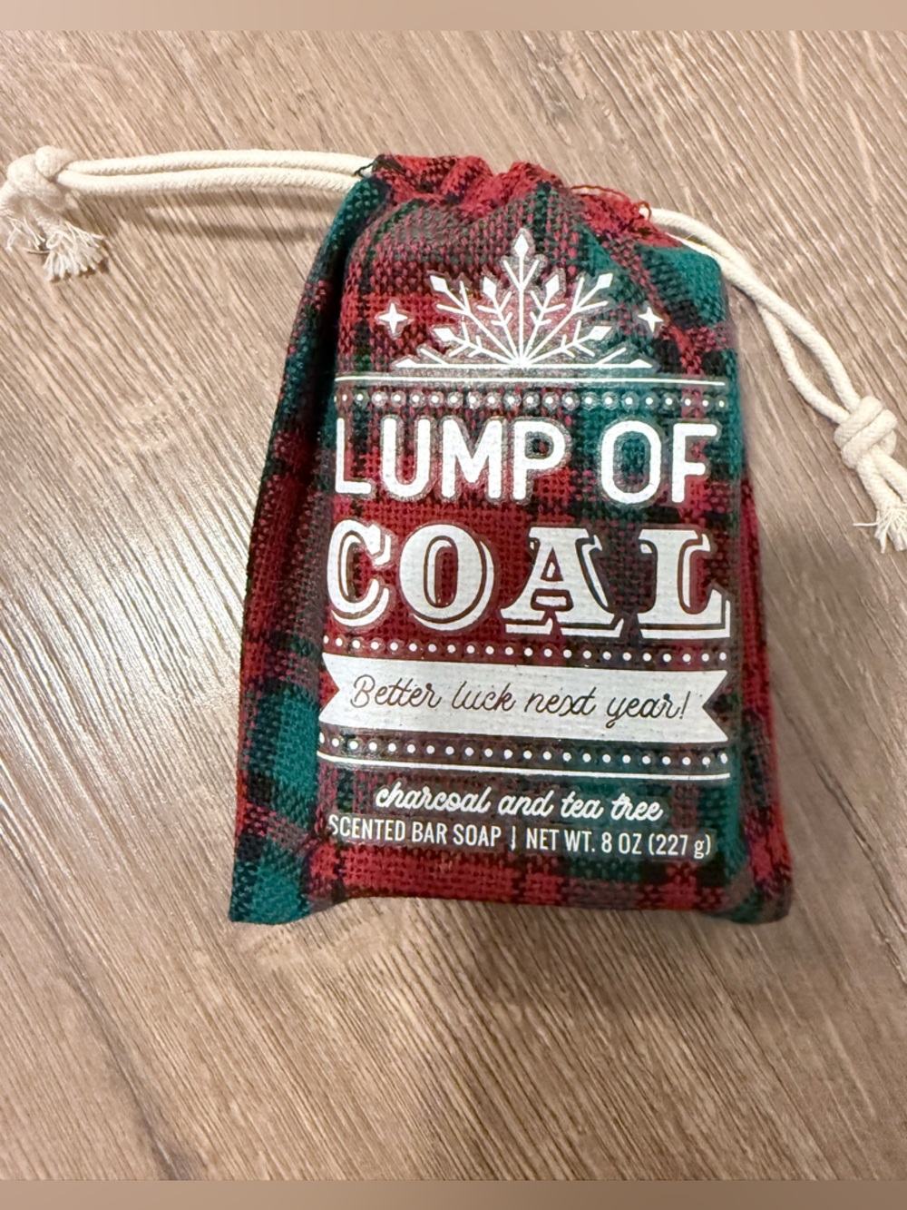 Lump of Coal Plaid Scented Bar Soap Pouches - Black & Red/Green - Picture 2 of 5